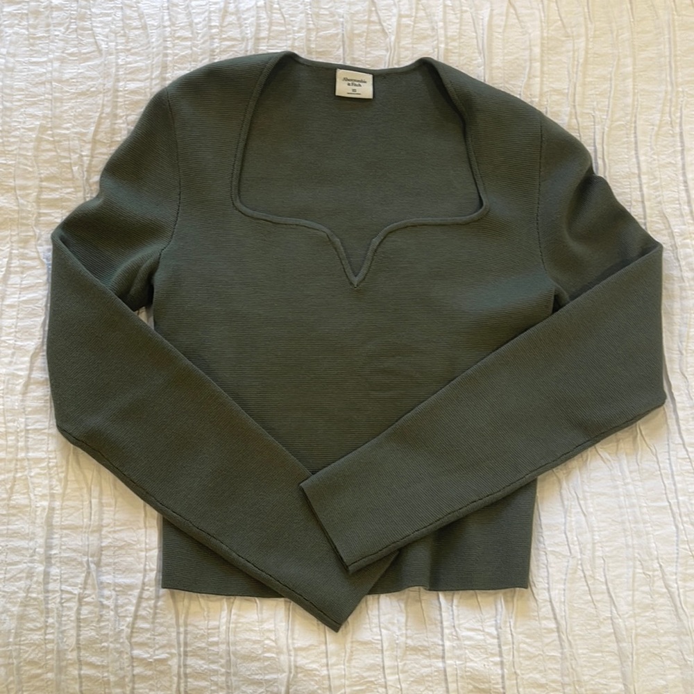 Green Abercrombie Long Sleeve Shirt